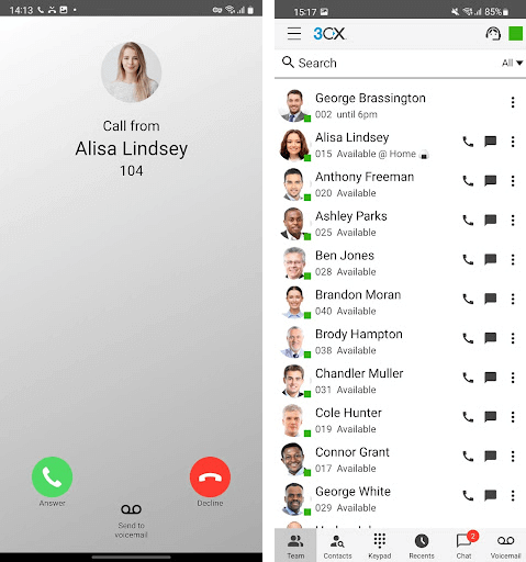 3CX Android App with improvements in the light theme 3CX Android App - Light theme
