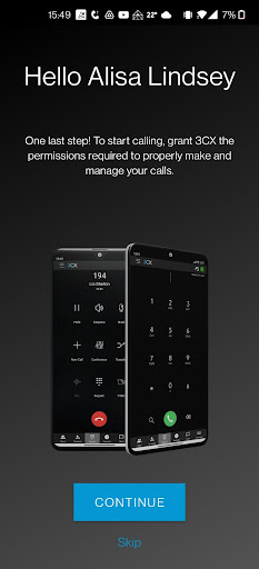 Set Calling Permissions directly from the wizard Calling Permissions on 3CX Android App