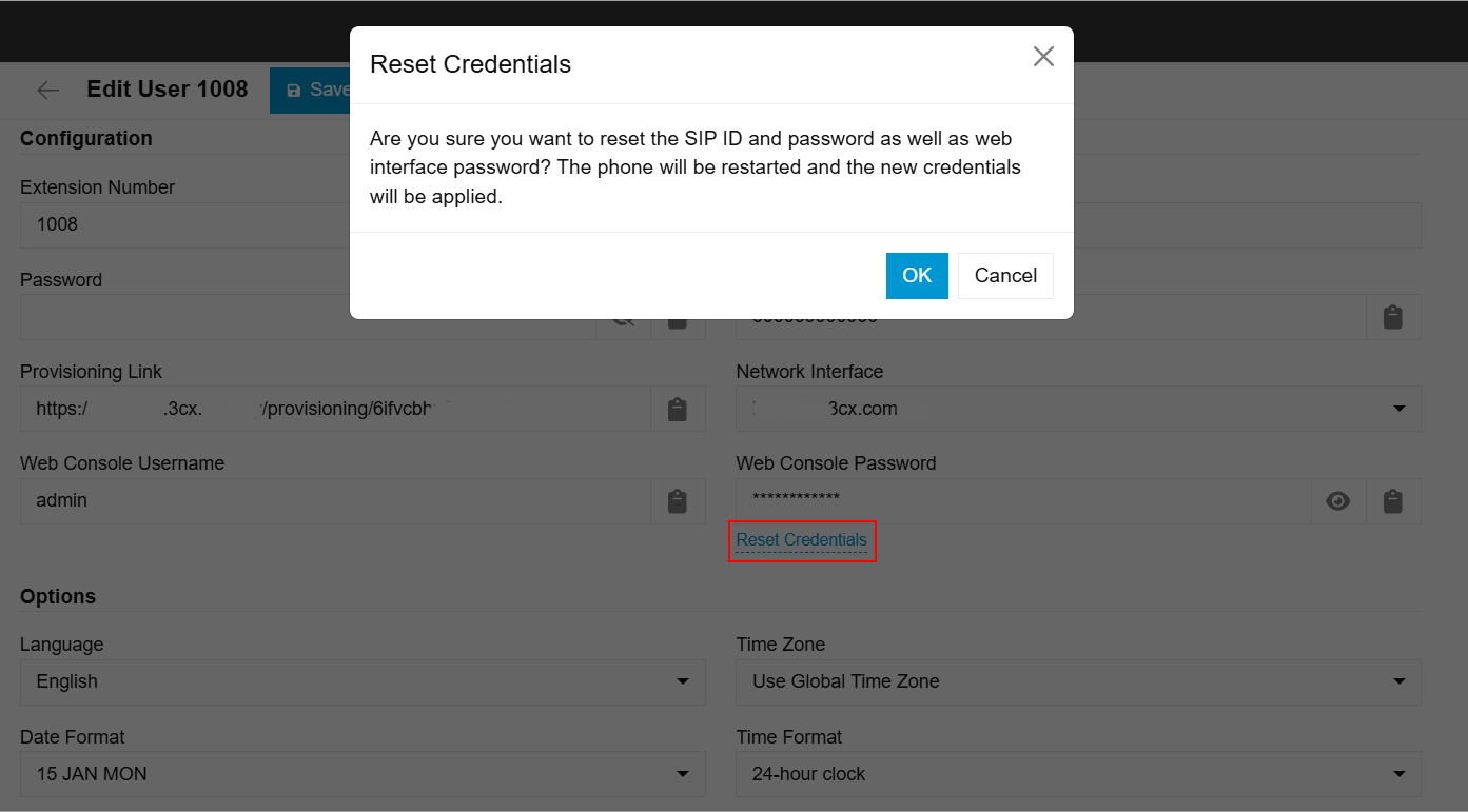 Reset Credentials