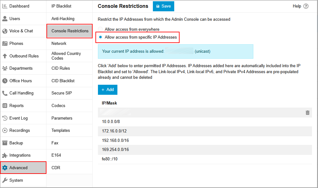 Lockdown the Admin Console