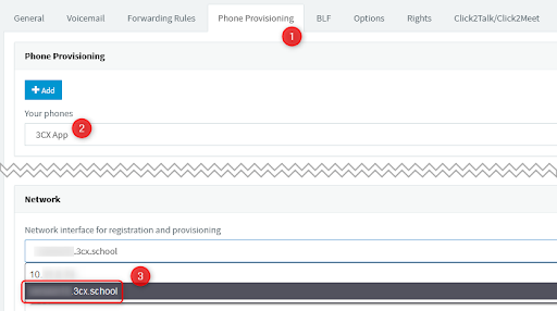 3CX Phone Provisioning Screenshot