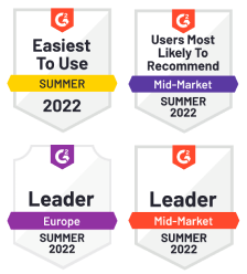 Mid-Market Leader for Summer 2022 - G2 Crowd G2 Badges