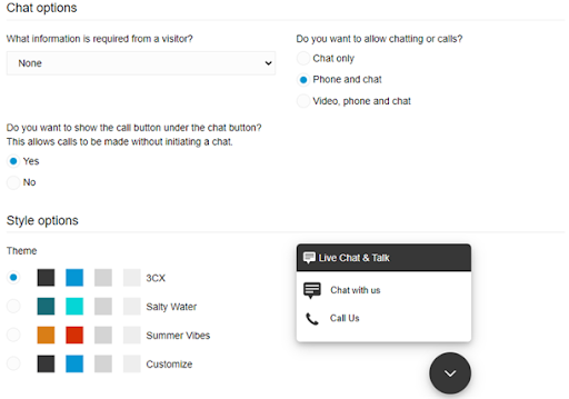 Benefits of the updated 3CX Live chat 3CX Live Chat Options