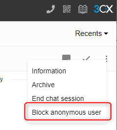 Easily blocking visitors Block anonymous user - 3CX Web Client