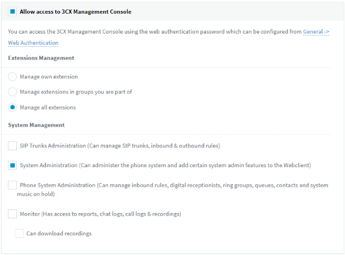 management console