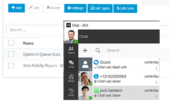 Easy to create chat agent reports Call Report from Management Console Screenshot