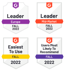 Mid-Market Leader for Summer 2022 - G2 Crowd G2 - Fall 2022 Badges