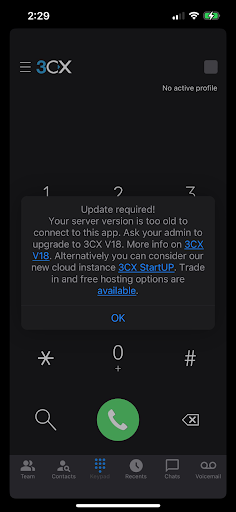 Download the latest iOS release iOS App - Update Required
