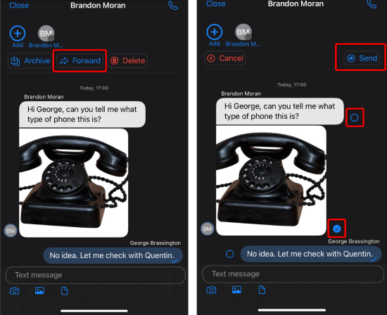 Forward text and media easily from chat Easy text and image forwarding with 3CX iOS app