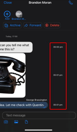 Message Timestamps on 3CX iOS App