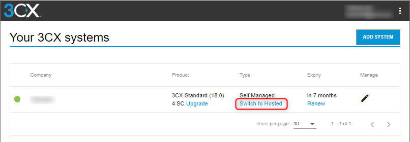 3CX Web Client - Switch to Hosted