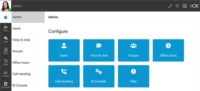 New Admin section in the 3CX Web Client New Management Interface in the v18 Update 6 Alpha