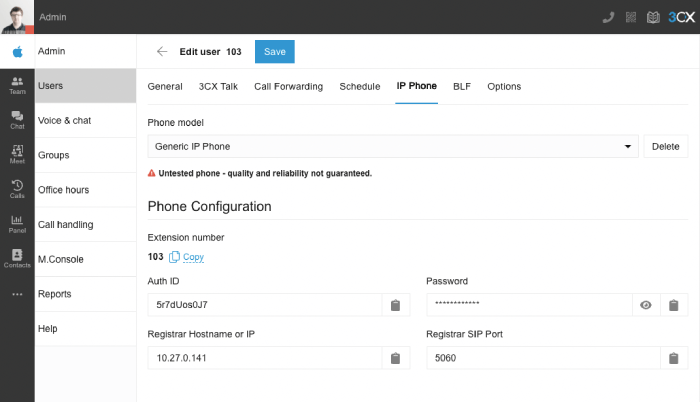 Manual Phone Provisioning via the 3CX Web Client