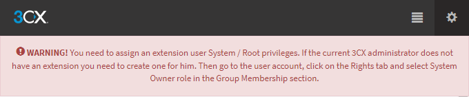 System owner - Warning Warning to assign your system owner