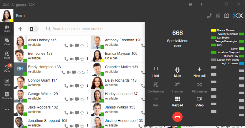 BLF Panel added to the PWA App BLF Panel in the Dialer of PWA “App”