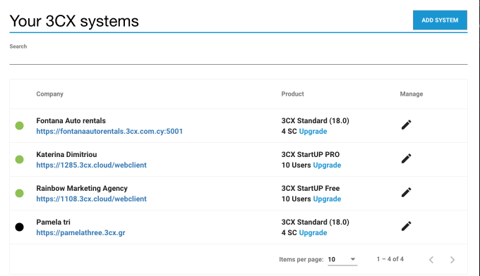 3CX Customer Portal - Your 3CX Systems