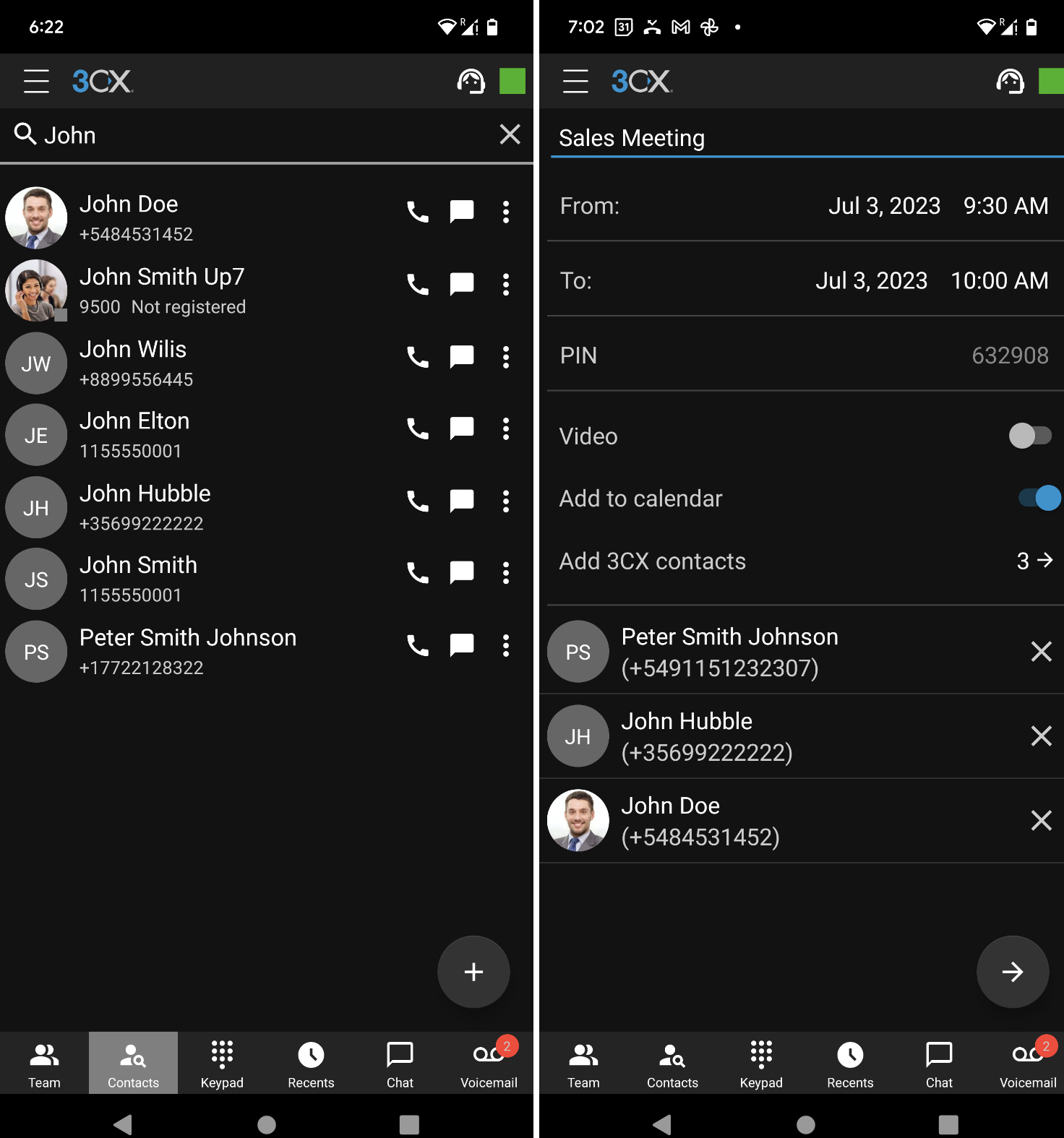 Crm contact searching via android mobile app