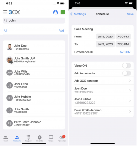 crm contact searching via iOS mobile app