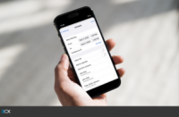 Screenshot of scheduling a meeting on iOS app