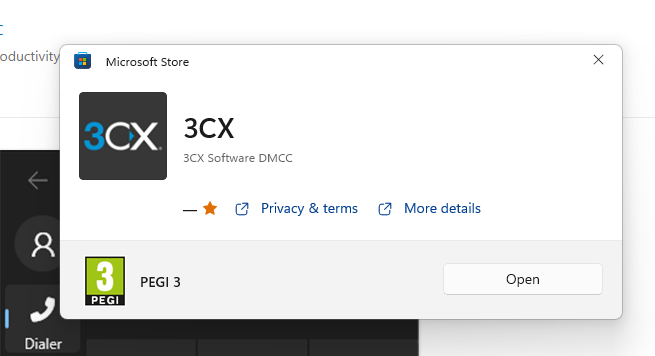 Windows Softphone in Microsoft Store