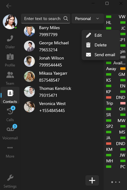 Contacts Filtering Contacts Filtering