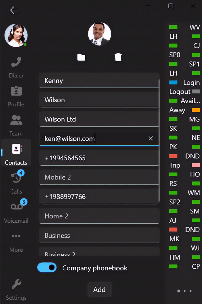 Editing & Adding Contacts V20 Windows Softphone Beta 3
