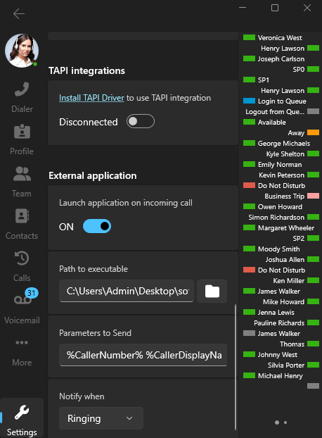 External Application External Application