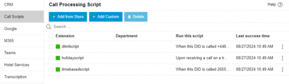 Add Call Processing Scripts from the Store 