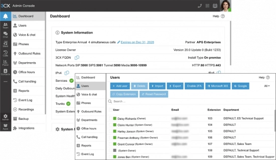 3CX PBX Admin Console 3CX PBX Admin Console