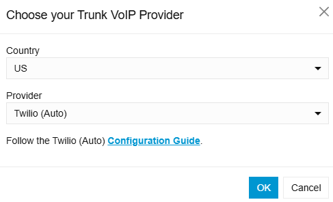 Auto Configuration of Twilio Trunks
