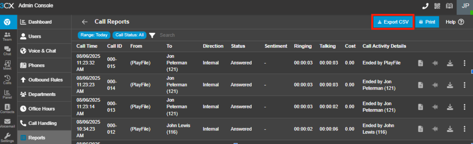 Visual Call Reports - Get data Visual Call Reports - Get data