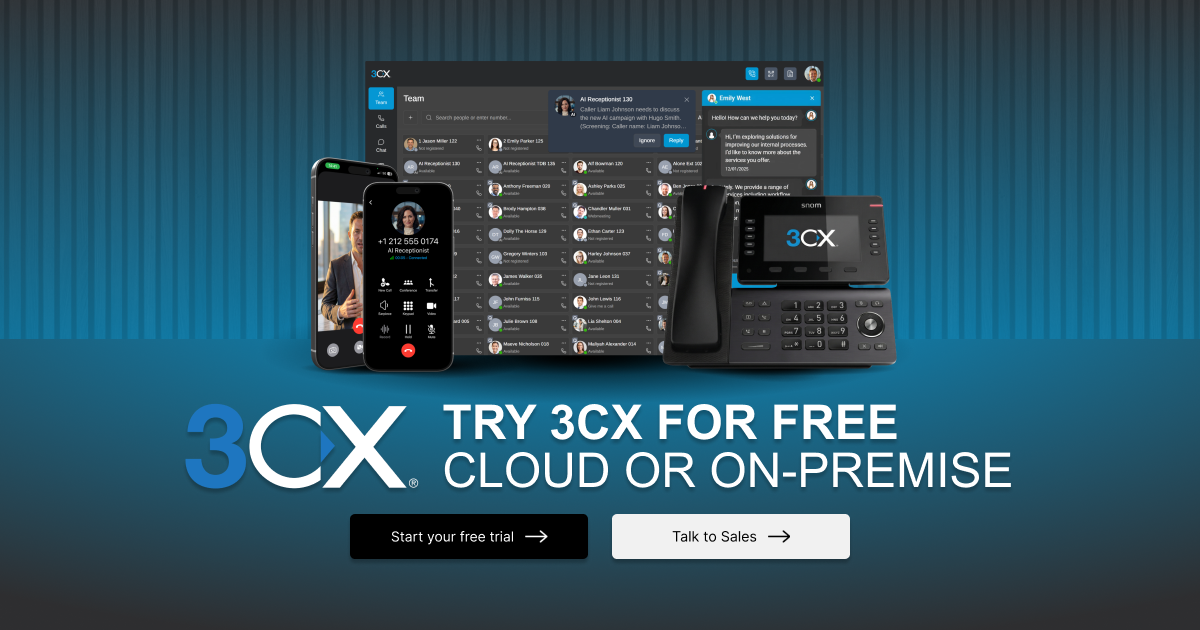 Try 3CX Free | Cloud or On-Premise Phone System