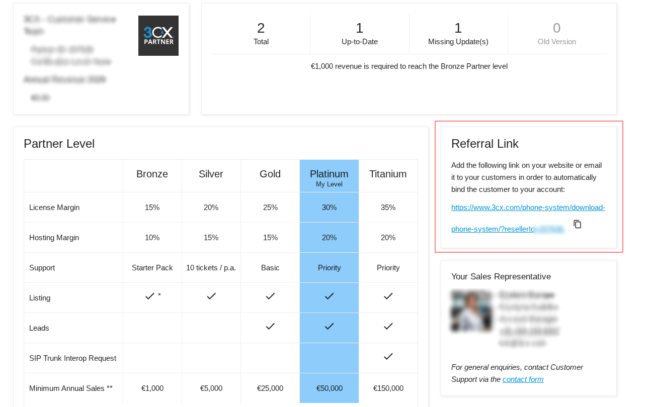 3CX Partner Portal - referral link