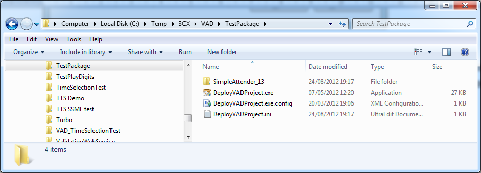 Structure of the deployment package