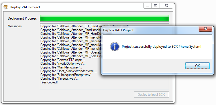Deploy VAD Project Successfully