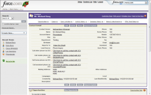 Salesforce Contact page