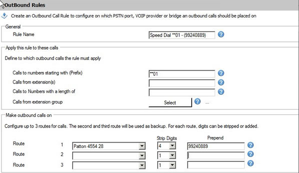 Speed Dial Outbound Rule Setting up a Speed Dial Outbound Rule in 3CX Phone System
