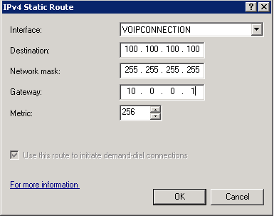 StaticRoute Static Route Configuration