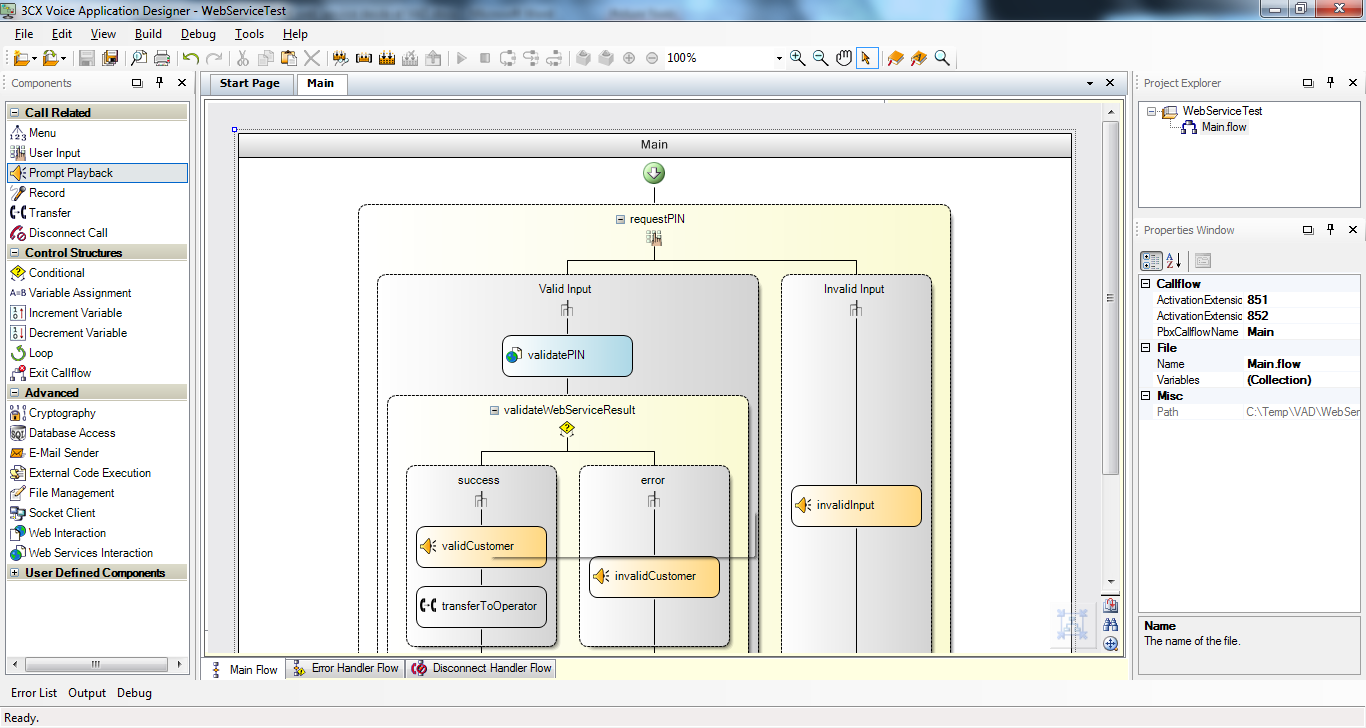 VAD_mainflow Mainflow Voice Application Designer