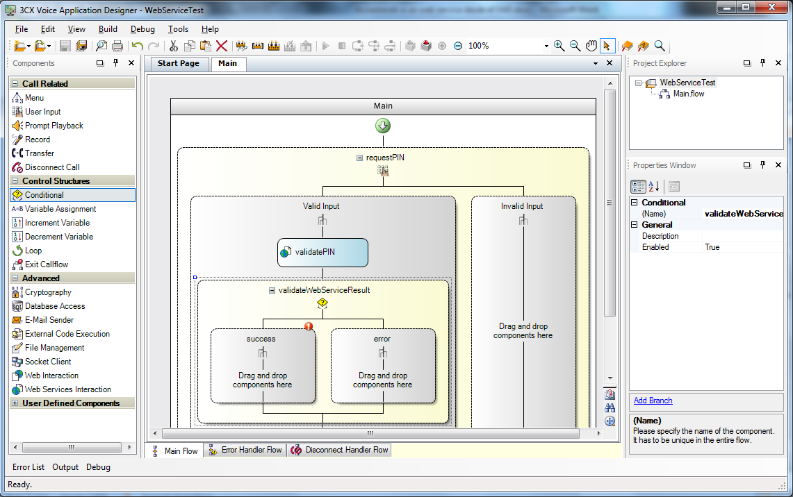 VAD_web_service_test_conditional_component 3CX VAD Web Service Test Conditional Component