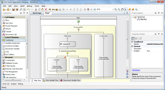 mysql4 Add the Conditional component by dragging it from the toolbox