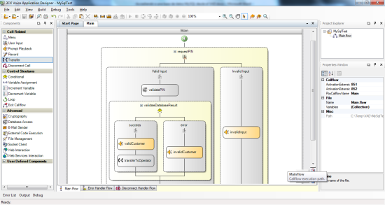 mysql5 Transfer the call to an operator in the case of a successful validation