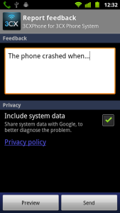 3CXPhone crash report